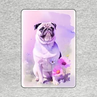 Pug Watercolor Portrait 1 T-Shirt